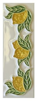 Carreaux en céramique 10 x 3,3 cm peints à la main avec cadre en option (embout simple)