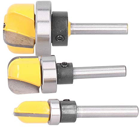 Router 3 Pezzi 6 Mm, Punta con Gambo per Legno Alto, Trattamento per Legno Basso, Punte per Scanalatura, Set di Utensili per Fresa