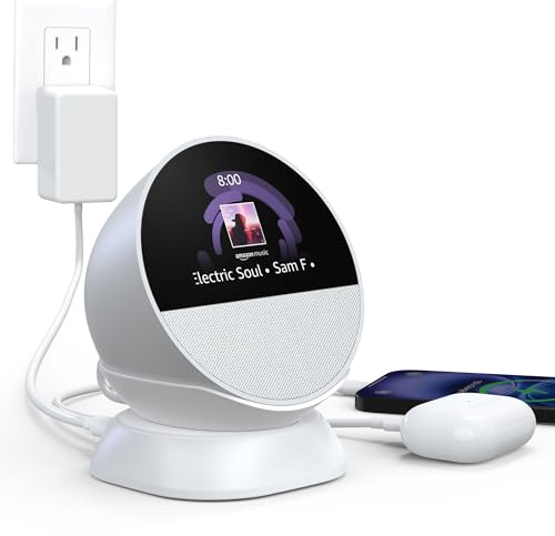 HomeMount Stand for Spot, iPhone & Earbuds with USB Ports, White