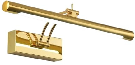 BAFEIYA Luci per quadri da parete Lampada da parete moderna for bagno a LED, acciaio inossidabile impermeabile L40 / 55 / 70CM, applique for specchio da interno con interruttore(GOLDEN,9W 40CM)