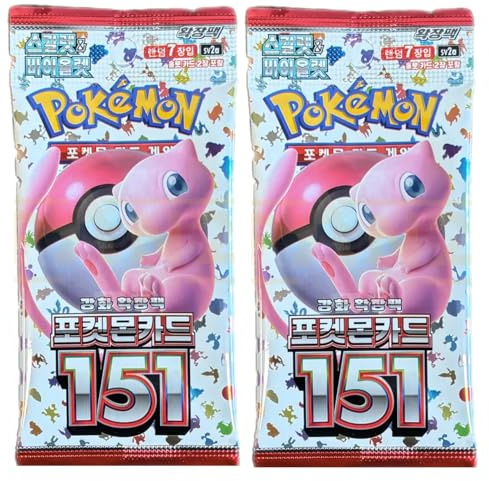 Pokemon 151 Booster Packs Koreanska x2 | Pokemon 151 Boosterpaket | Koreanska Pokémonkort | Titan autentiserad