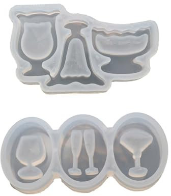 Moule en silicone en forme de verres à vin pour porte-clés, résine époxy, bijoux, résine artisanale, outil d'artisanat
