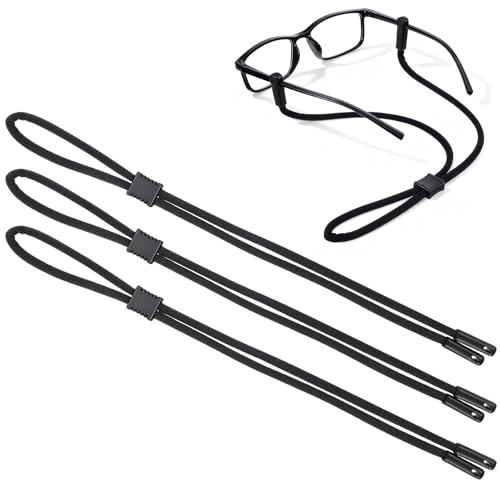 3 stycken glasögonbandssport, justerbara glasögonkedjor, nylonglasögonsnöre, halkfritt glasögonsnöre, solglasögonkedja för upphängning för sportglasögon, glasögon, läsglasögon, skyddsglasögon