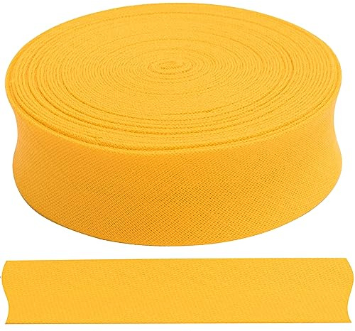 AERZETIX - C68026 - Cinta al sesgo tira decorativa 4.5 metros x 18mm - color amarillo - en poliéster/algodón