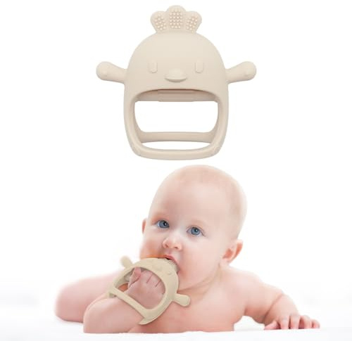 Teething Silicone Teether - Teething Toys for Toddler & Infant, Silicone Baby Teether - Baby Boy & Girl Shower Gifts, White