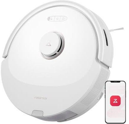 roborock Q8 Max Robot Aspirador Cepillos Dobles, HyperForce® 5500 Pa, Zonas Prohibidas, Limpieza a lo Largo de la Línea del Piso, PreciSense® LiDAR, Dibujo 3D, Niveles de Limpieza Múltiple, App Blanco