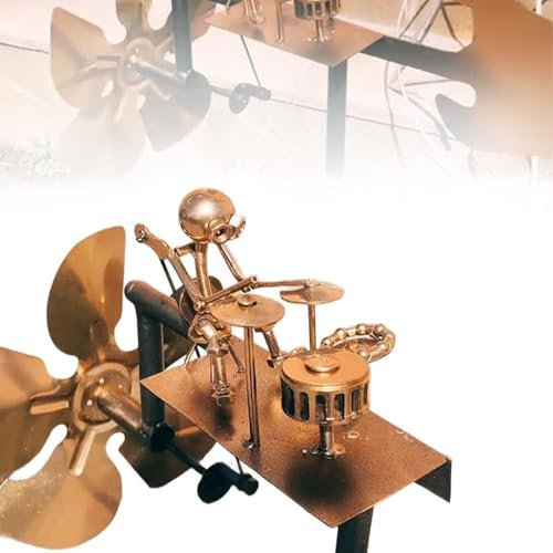 Handmade Metal Drummer Windmill - Wind-Powered Kinetic Sculpture with Sealed Bearings, Outdoor Yard Art for Garden, Lawn & Patio Decor, Weather-Resistant Metal Bracket Included (1 Pcs)