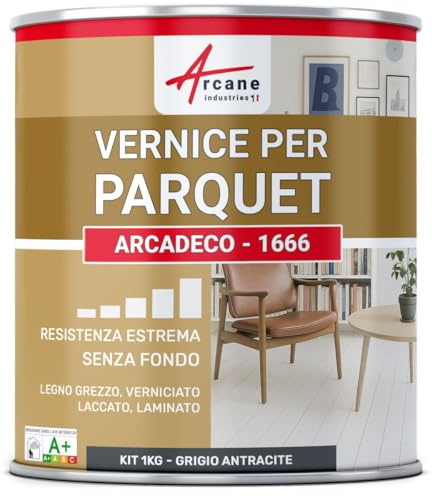Vernice per parquet : ARCADECO - 1666 - 1 kg Grigio Antracite - RAL 7016 - ARCANE INDUSTRIES