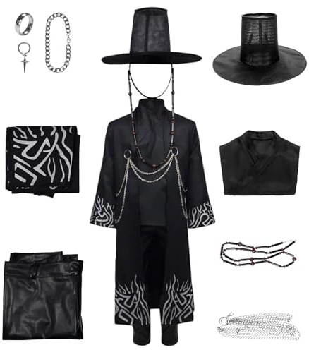 Metaparty Boys Black Pop Costume,World Book Day Costumes for Boys with Jacket Top Pants Hat Accessories for World Book Day (Black, 120)