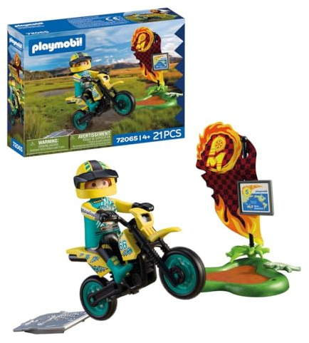 PLAYMOBIL | Cars | Offroad Motor Bike | Moto da cross con rampa di salto | moto giocattolo per bambini dai 4 anni in su | 72065