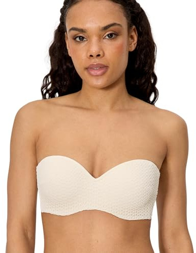YSABEL MORA. Top Bikini Bandeau Tejido Calado Copa C. con Aro Y Relleno. Tirantes Regulables Y Desmontables. Opción Sin Tirantes. Combínalo con Braga A Juego para Look Completo .Colección Sand.