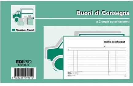 Edipro Blocco Buono di consegna E5196C 9x17 cm 2 copie- confezione da 10 BLOCCHI