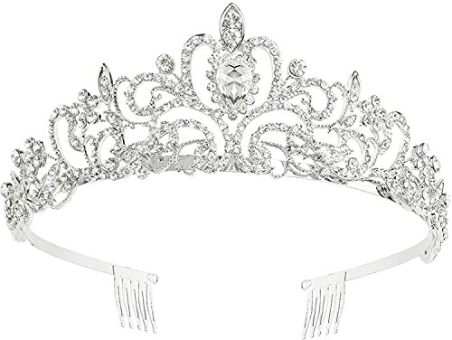 Tiara Kristallkrone für Bridal, Prinzessin Diadem Hochzeit Tiara Crown für Hochzeit Abschlussbälle Proms Festzüge Parties Geburtstag
