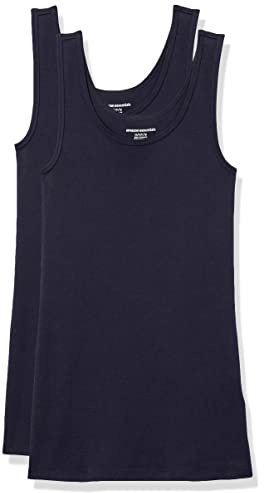Amazon Essentials Women's Slim-Fit Vest, Pack of 2, Navy, L