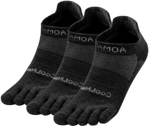 OrrinSports Calcetines Técnicos Coolmax de Dedos Individuales - 3 Pares Unisex para Running - Tobilleros Transpirables
