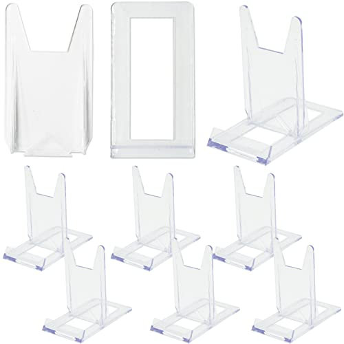 SZCXDKJ Set di 6 supporti per piastre in acrilico, trasparenti e regolabili, in plastica acrilica trasparente, supporto per espositori multifunzionali, per foto, telefoni, libri (11.2x10.5x6 cm)