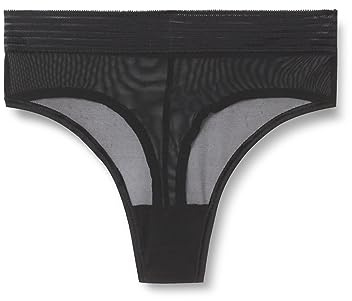 Triumph Culotte string taille haute transparente tentante pour femme, Noir, XS