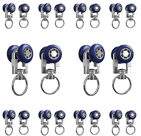 20 pulegge per binario per tende, ganci per finestre, puleggia silenziosa per tende, doppia ruota in metallo per finestre, binari per tende