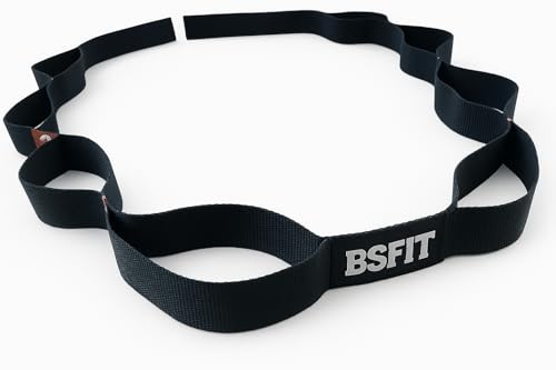 BSFIT Bandas de Resistencia rígida para Fitness, Dominadas y Musculación, Banda de Estiramiento Rígida de 10 Secciones, para Ejercicio en Casa y Gimnasio