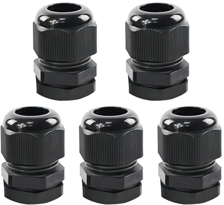 Qrity 5 Stycken PG7 Kabelgenomföring, IP68 Vattentäta Trådförskruvningsfogar, för 3mm-6,5mm Diameter Kabeltråd