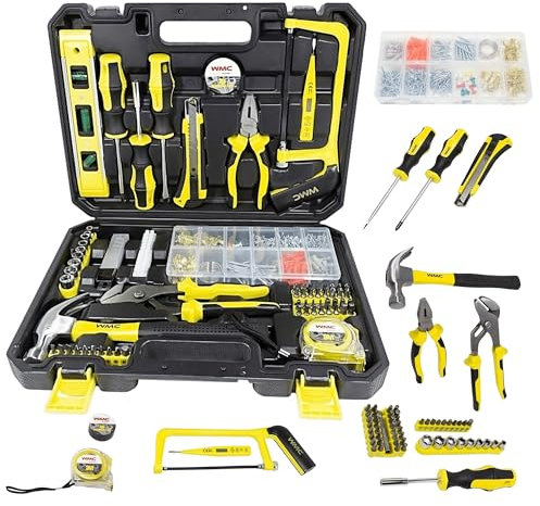 WMC Tools Werkzeugset 700-teilig 1/4 Zoll mit Stecknüssen 5–13 mm, Bits, Schraubendrehern, Zangen, Hammer & Zubehör im robusten Kunststoffkoffer – Cr-V Stahl, ideal für Auto, Heimwerker, Werkstatt
