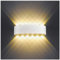 LED Wandleuchte Innen Aussen 12W Weiss Modern Wandlampe Licht Up Down Aluminium Wandlicht Wasserdichte Aussenleuchte Wand Wandbeleuchtung für Wohnzimmer Schlafzimmer Treppenhaus Flur, Warmweiß
