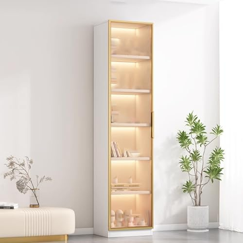 GLMGBP Vitrine Curio, Armoire d'appoint avec Portes en Verre, Vitrine Étagères d'angle Étagère Haute, Organisateurs de Jouets de Collection de Grande capacité, Vitrines Transparentes, pour Le salo