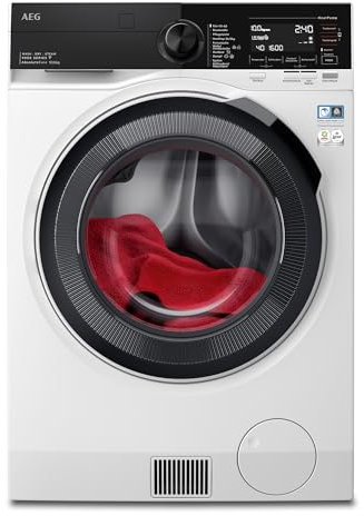 AEG WiFi Waschtrockner mit Wärmepumpe, 10/6 kg Waschen/Trocknen, Serie 9000: AbsoluteCare Trommelbewegungssteuerung, Energiekl. B/A, Gewichtssensor, NonStop 3kg-in-3h, 1600 U/min, LWR9W81600