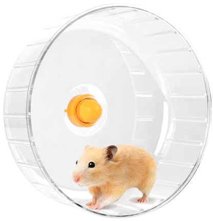 Laufrad Hamster Leise Spinner, Hamsterrad 21 cm, Hamster Spinner, Hamstertrainingsrad, Leise Hamsters Spielzeug Transparent, Hamsters Rad Kunststoff für Chinchillas Eichhörnchen Rennmäuse