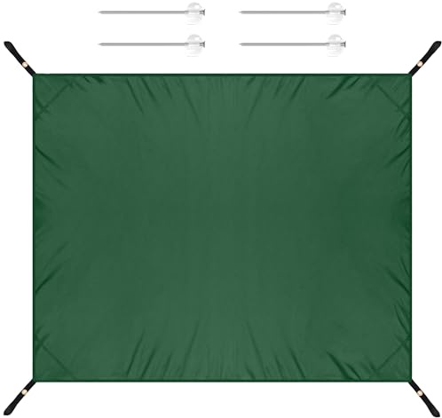 Yesaler Bâche de Tente 148 * 200cm Tapis de Tente Imperméable Tapis de Sol de Tente avec 4 Piquets pour Le Camping Pique-Nique (Vert)