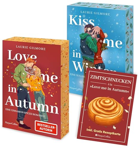 Laurie Gilmore Bücherset – Love me in Autumn & Kiss me in Winter – zwei romantische Liebesromane in einem Set – inklusive exklusiver Rezeptkarte – für Liebhaber von Feelgood Romanen und Romance Fans