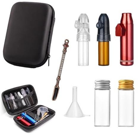 FrostyFlair Contenitori per spezie, Set di Dispenser di spezie da Cucina con Borsa di conservazione, Contenitore per spezie, Spargi spezie da Campeggio, Organizer per spezie, Vaso per spezie