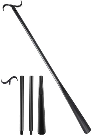 Durlo Calzador extra largo 3 en 1, ayuda para vestirse y sacacalcetines, herramienta ajustable para hombres, mujeres y personas mayores.