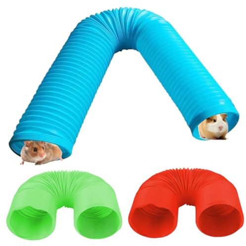 Hotainoys Husdjurstunnel, 3 st 19 – 75 cm utdragbara hamsterrör, rolig plast illertunnel för chinchillor, illrar, marsvin, gerbils, hamstrar iller