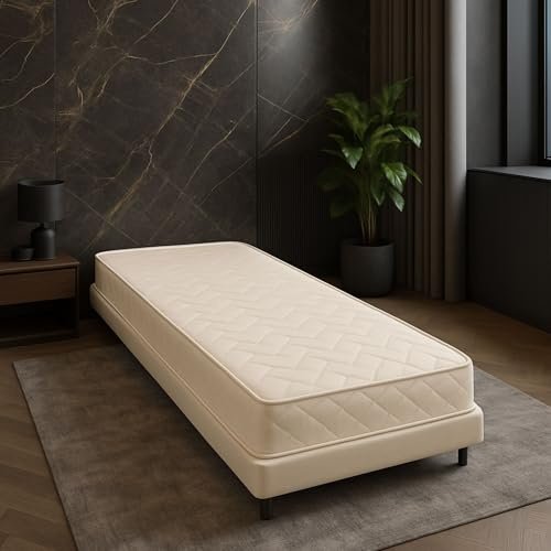 Literie Julien Matelas Très Ferme pour Canapé Lit - 10 cm - 5 Zones de Confort - Rembourrage 100% polesther - âme 100% polyuréthane Poli lattex HR Dernière Génération - Très Respirant (90x200)