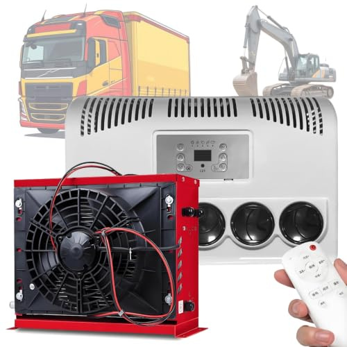 12V/24V lastbilshytt luftkonditionering med fjärrkontroll, split-typ AC för lastbil, traktor, elektrisk split-husbils-AC-enhet, likströms luftkonditionering - snabb kylning