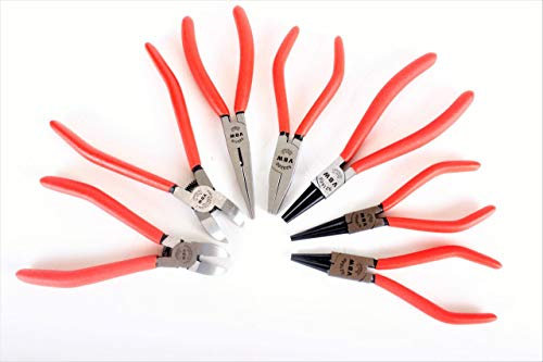 VBW Elektrikerzangen Set 7 tlg. Flachzange Rundzange Drahtschneider Zangen Satz