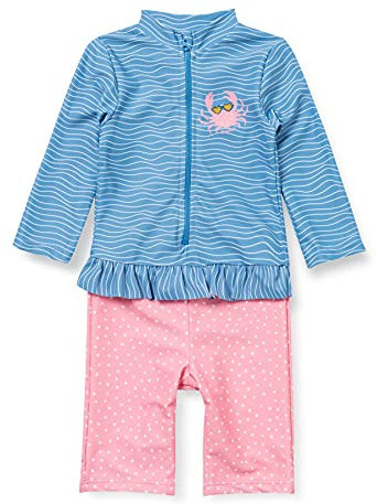 Playshoes UV-Schutz Einteiler Unisex Kinder Badeanzug Schwimmanzug Badebekleidung, Krebs Langarm, 98/104