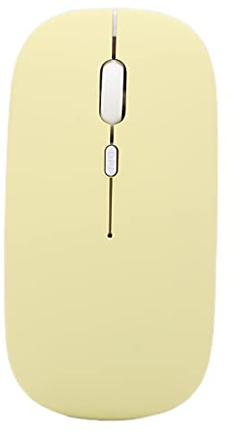 Ratón inalámbrico, 1600 DPI, 3 velocidades, ajustable, óptico, Bluetooth, Bluetooth, ratón para computadora, ergonómico, ultrafino, silencioso, para oficina, para computadora portátil(amarillo)