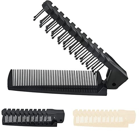 Faltbarer Kamm, 2 Stück Klappkamm, Bartkamm Klappbar Klappbürste Kleine Haarbürste Mini Haarbürste Taschenkamm Springmesser Kamm Messer Kamm Butterfly Kamm