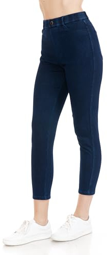 Jean stretch à enfiler pour femme, Longueur 7/8 - Bleu indigo, Taille S