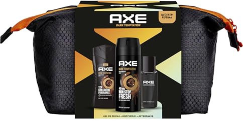 Axe Neceser Trío Dark Temptation higiene y cuidado personal para hombre 3 productos