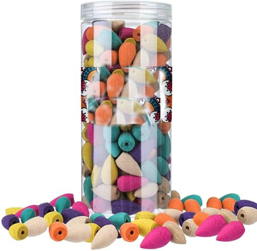 200 Stück Backflow Räucherkerze Rückfluss Räucherkegel Natur Räucherkegel Verschiedenen Düfte Jasmin Ozean Lily Osmanthus Rose