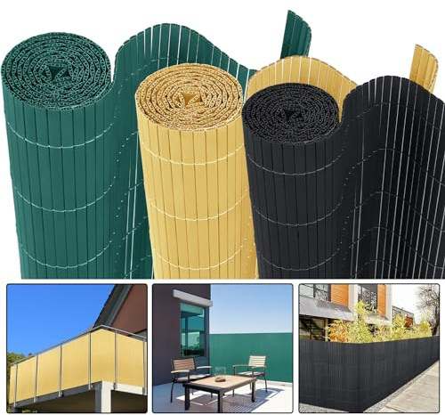 LILIIN - Pannello frangivista in PVC per balcone, protezione dalla privacy, resistente agli agenti atmosferici, frangivento, recinzione, con fascette stringicavo, per giardino, balcone e terrazza