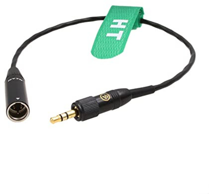 HangTon Audio Cable Locking 3.5mm 1/8 to Mini XLR 3 Pin for Receiver to BMPCC 4K 6K Canon C70, Sennheiser EK500 G4 Sony UWP D21 URX Deity