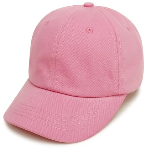 DRESHOW Kids Baseball Hat Cap Baby Toddler Children's Plain Baseball Cap Adjustable Sun Hat for Girls Boys，Head Circumference: 52cm Deep Pink