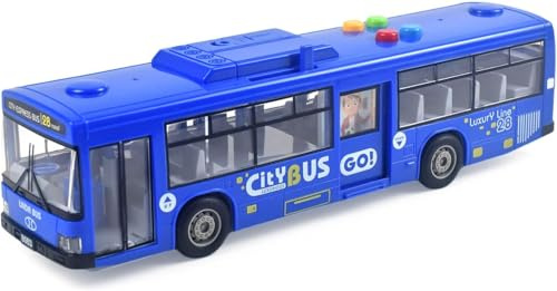 iFunLong Bus Car Toys for 3+ Years old Boy and Girl Gift, Play Vehicles Toy with Lights and Sounds (Blue)