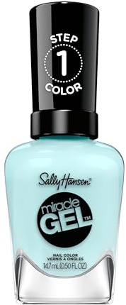 Sally Hansen Miracle Gel Salon Quality Nail Polish | Gel-Like Formula, Two-Step System, No UV Light Needed, Long Lasting | Opaque, Glossy | 668 Grand Cyan | Vibrant Blue Nail Polish