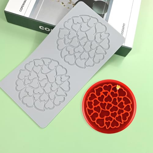 mostsom Stampo in Silicone 3D Traforato in Pizzo Stampo in Silicone Cuore d'Amore Tappetino in Pizzo Strumenti per Decorazione Bordi Torta Torta Fondente Stampo 3D Tappetino in Silicone per Uso