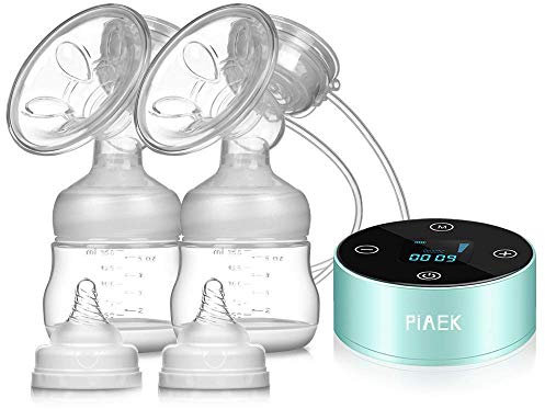 PiAEK Milchpumpe,Elektrische Milchpumpe Doppel Milchpumpe 3 Modi und 10 Saugstufen Wiederaufladbare BrustpumpeMuttermilch Abpumpen,BPA-freiLED-Touchscreen
